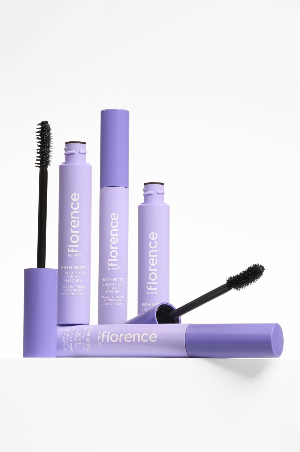 Four High Note Length + Lift Tubing Mascaras arranged together view 6